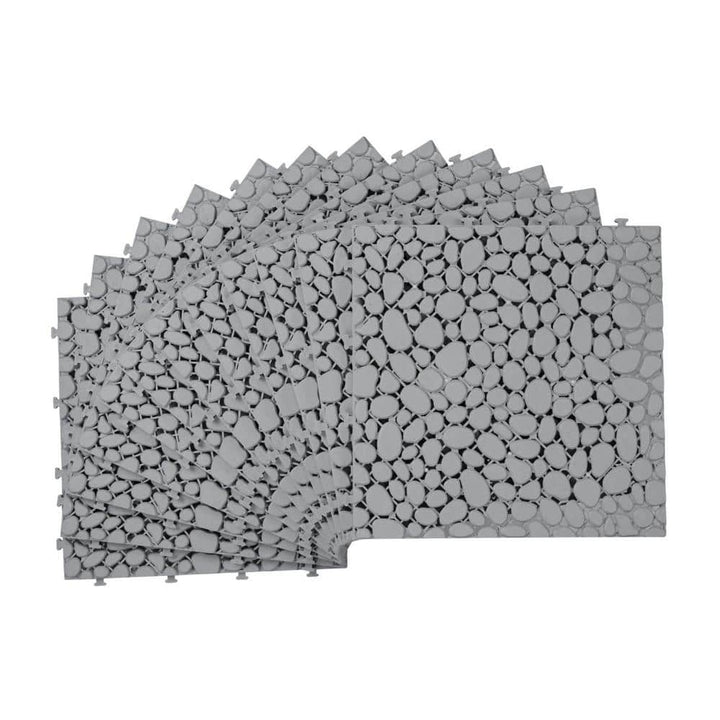 Tidoin Outdoor 1 ft. x 1 ft. Composite Deck Tile in Gray(12 Per Box)