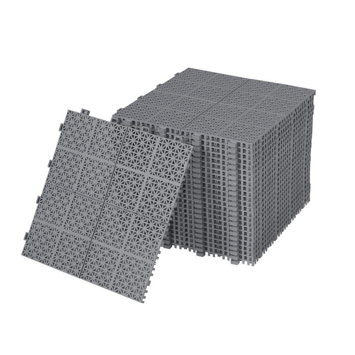 Tidoin Outdoor 1 ft. x 1 ft. Composite Deck Tile in Gray(12 Per Box)