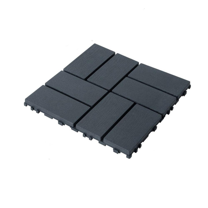 Tidoin Outdoor 1 ft. x 1 ft. Composite Interlocking Tile Deck Tile in Gray(44 Per Box)