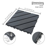 Tidoin Outdoor 1 ft. x 1 ft. Composite Interlocking Tile Deck Tile in Gray(27 Per Box)