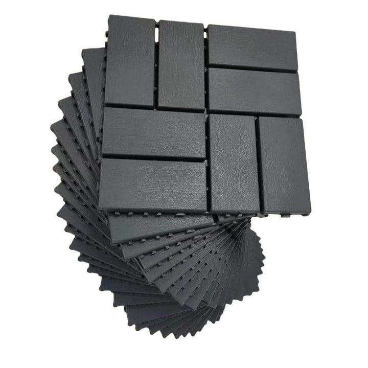 Tidoin Outdoor 1 ft. x 1 ft. Composite Interlocking Tile Deck Tile in Gray(36 Per Box)