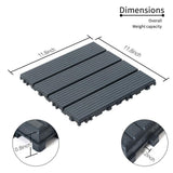 Tidoin Outdoor 1 ft. x 1 ft. Composite Interlocking Tile Deck Tile in Gray(44 Per Box)