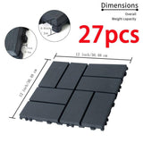 Tidoin Outdoor 1 ft. x 1 ft. Composite Interlocking Tile Deck Tile in Gray(27 Per Box)