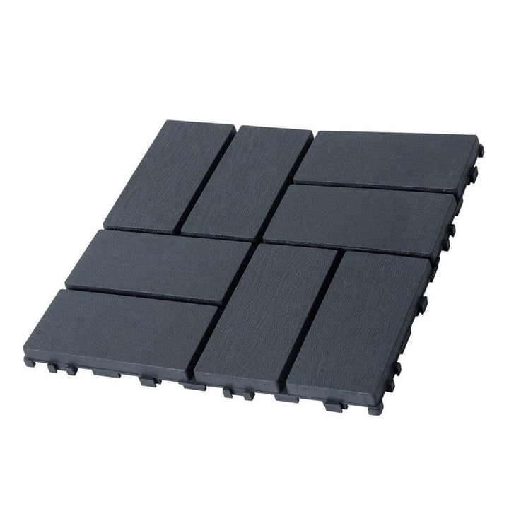 Tidoin Outdoor 1 ft. x 1 ft. Composite Interlocking Tile Deck Tile in Gray(54 Per Box)