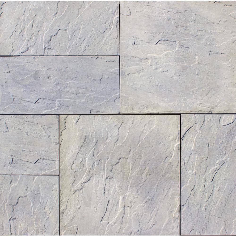 Nantucket Pavers Patio-on-a-Pallet 10 ft. x 10 ft. Concrete Gray Variegated Basket Weave Yorkstone Paver (37 Pieces/100 Sq. Ft.)