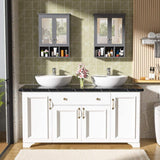 VEIKOUS 23.6 in. W x 30.4 in. H Rectangular Surface-Mount Bathroom Medicine Cabinet with Mirrors and Shelves in Gray