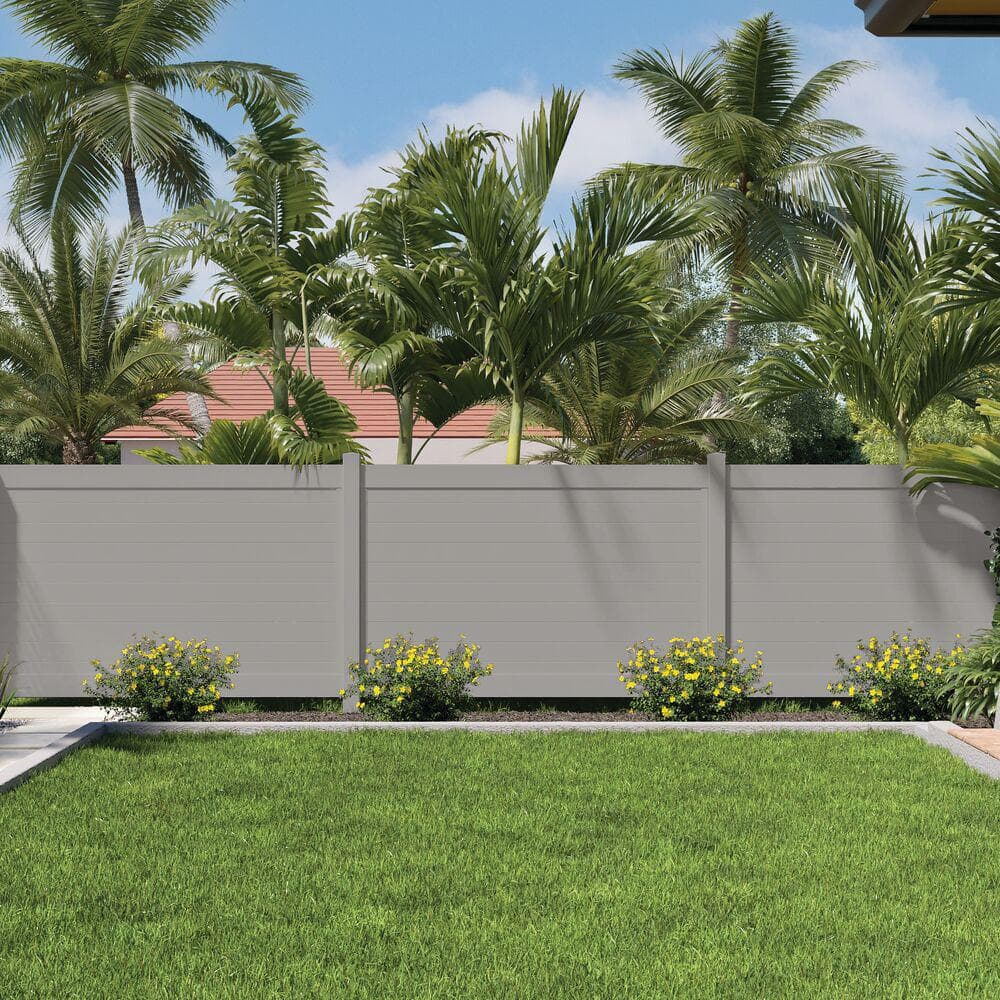 Barrette Outdoor Living Gray Vinyl Line Post - 5 in. x 5 in. x 108 in.