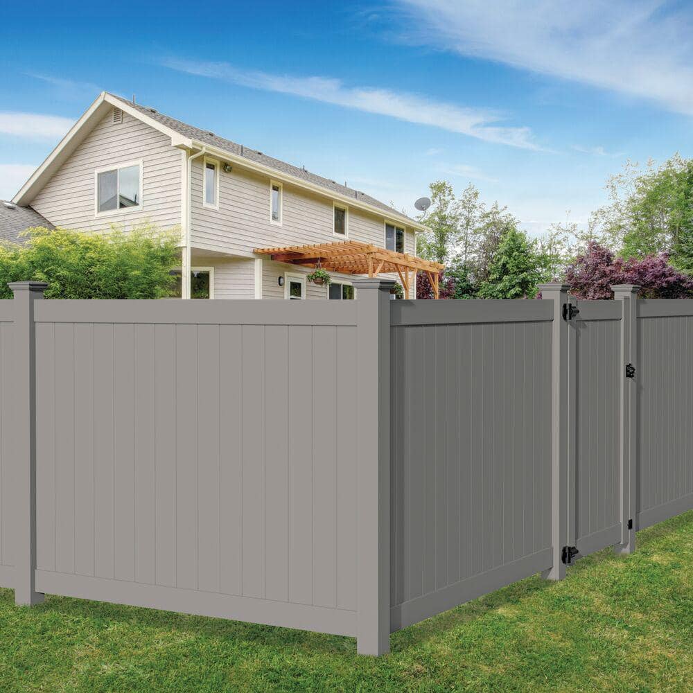 Barrette Outdoor Living Bryce 5x5x108 Gray Vinyl Fence Line Post