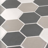 Ink Blot Gray 12.625 in. x 10.875 in. Hexagon Matte Porcelain Wall and Floor Mosaic Tile (14.30 sq. ft./Case)
