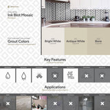 Ink Blot Gray 12.625 in. x 10.875 in. Hexagon Matte Porcelain Wall and Floor Mosaic Tile (14.30 sq. ft./Case)