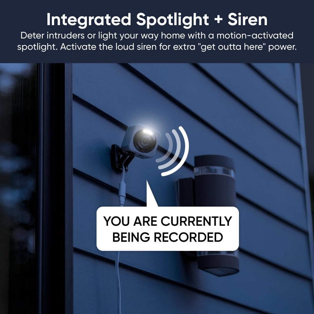 Wyze Cam v4 Wi-Fi 2.5K QHD Indoor/Outdoor Plug-In Smart Home Security Camera, Color Night Vision, 2-Way Audio (Gray)