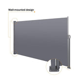 Zeus & Ruta 137.8 in. W x 70.8 in. H Patio Retractable Folding Side Awning Screen Privacy Divider