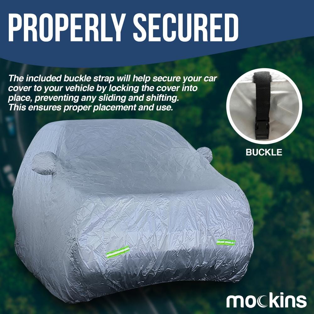 Mockins 190 in. x 75 in. x 72 in. Water Resistant Car Cover - 190T Silver Polyester - Medium SUV Cover