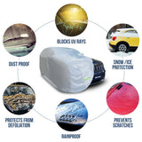 Mockins 190 in. x 75 in. x 72 in. Water Resistant Car Cover - 190T Silver Polyester - Medium SUV Cover