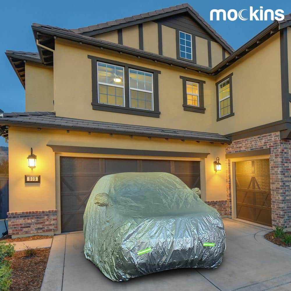 Mockins 190 in. x 75 in. x 72 in. Water Resistant Car Cover - 190T Silver Polyester - Medium SUV Cover