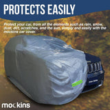 Mockins 190 in. x 75 in. x 72 in. Water Resistant Car Cover - 190T Silver Polyester - Medium SUV Cover