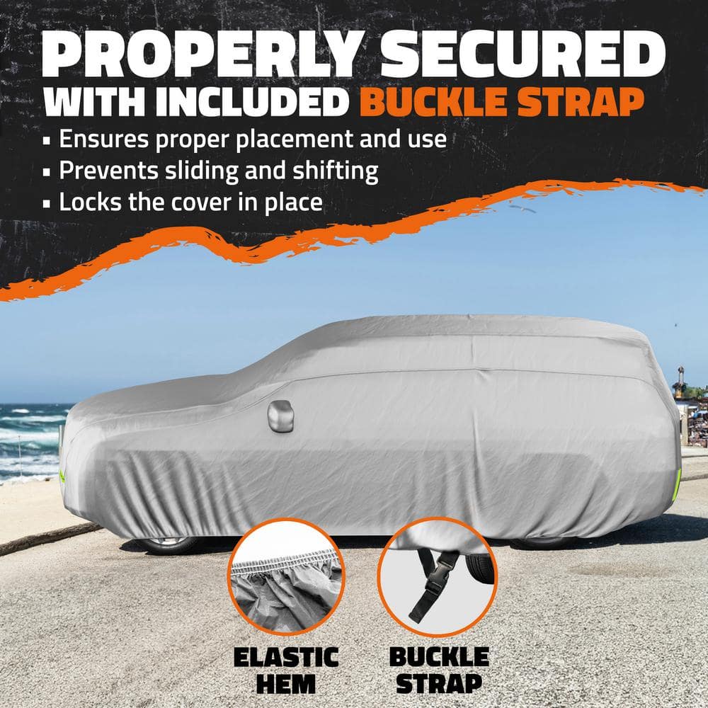 Mockins 200 in. x 75 in. x 75 in. Water Resistant SUV Car Cover - Oxford 150D - Silver
