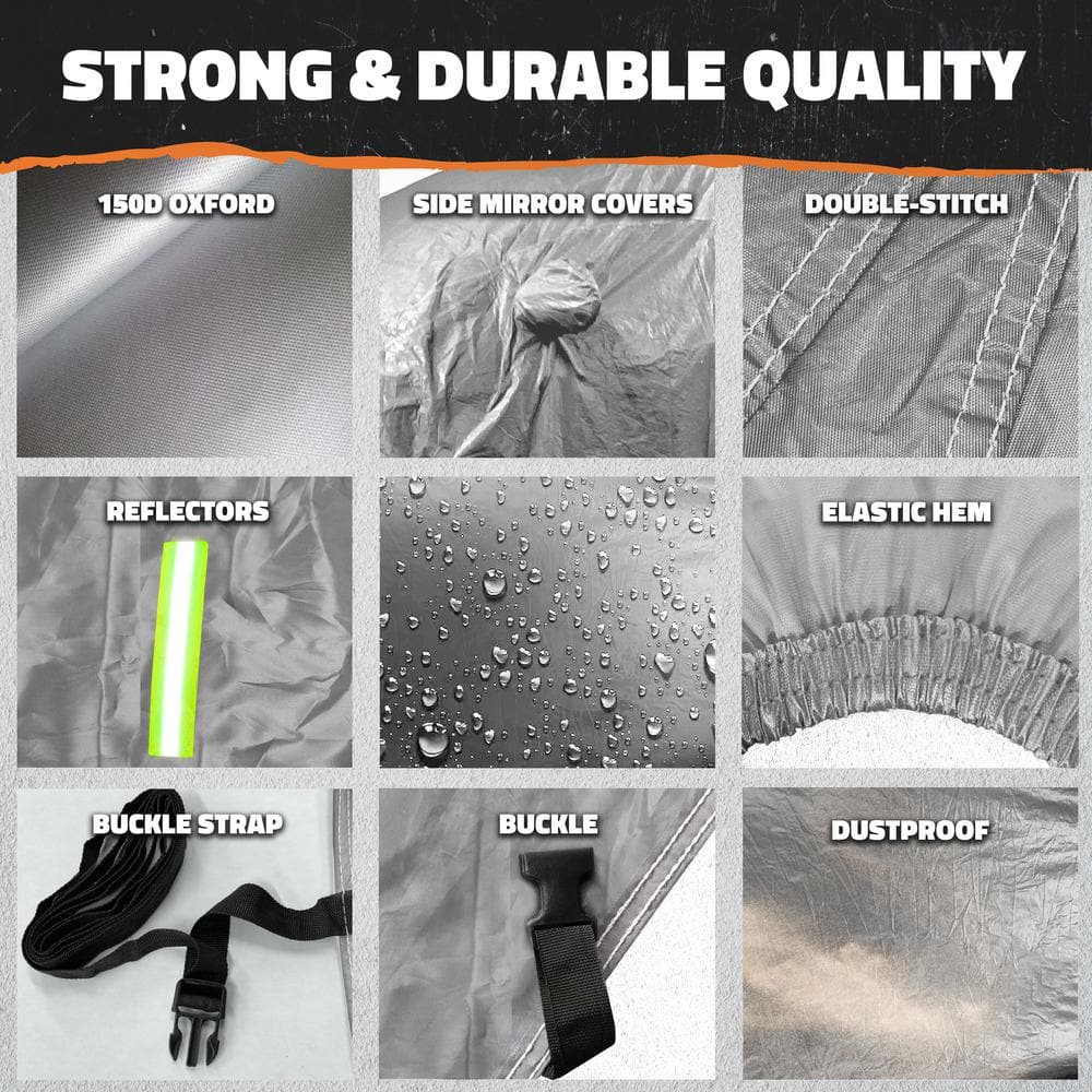 Mockins 200 in. x 75 in. x 75 in. Water Resistant SUV Car Cover - Oxford 150D - Silver
