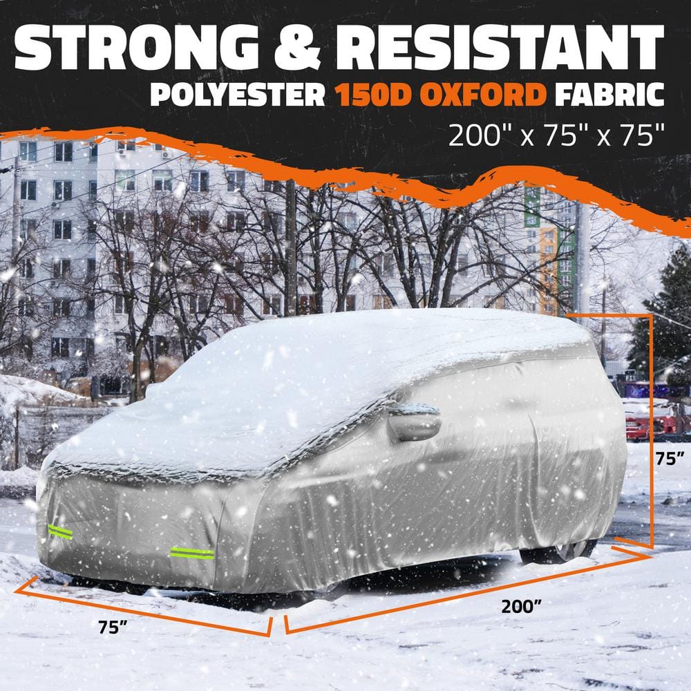 Mockins 200 in. x 75 in. x 75 in. Water Resistant SUV Car Cover - Oxford 150D - Silver