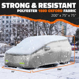 Mockins 200 in. x 75 in. x 75 in. Water Resistant SUV Car Cover - Oxford 150D - Silver