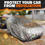 Mockins 190 in. x 75 in. x 72 in. Water Resistant Car Cover with Zipper Door - 190T Silver Polyester - Medium SUV Cover