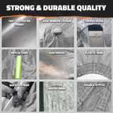 Mockins 190 in. x 75 in. x 72 in. Water Resistant Car Cover with Zipper Door - 190T Silver Polyester - Medium SUV Cover