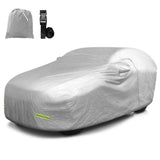 Mockins 190 in. x 75 in. x 72 in. Water Resistant Car Cover with Zipper Door - 190T Silver Polyester - Medium SUV Cover