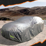 Mockins 190 in. x 75 in. x 72 in. Water Resistant Car Cover with Zipper Door - 190T Silver Polyester - Medium SUV Cover