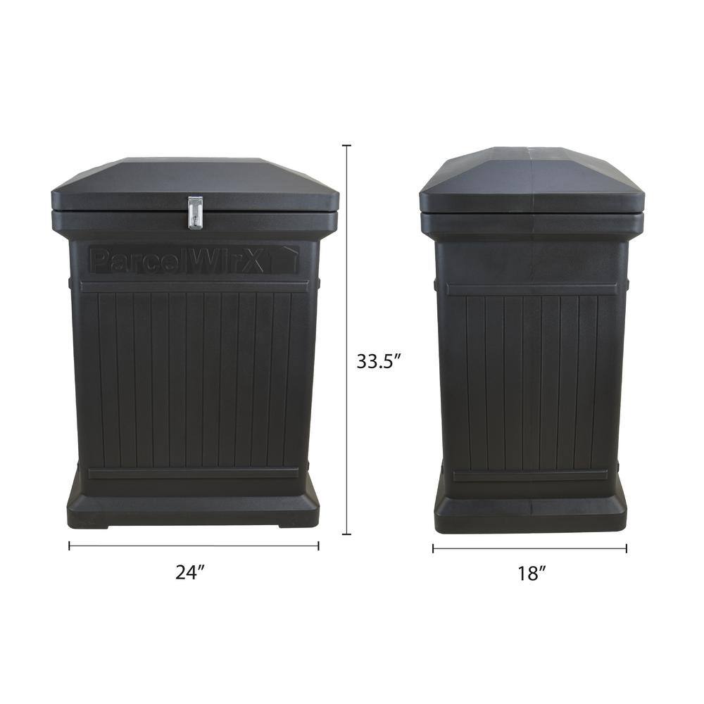 RTS Home Accents ParcelWirx Graphite Vertical Lockable with Smart Lock Package Delivery Box