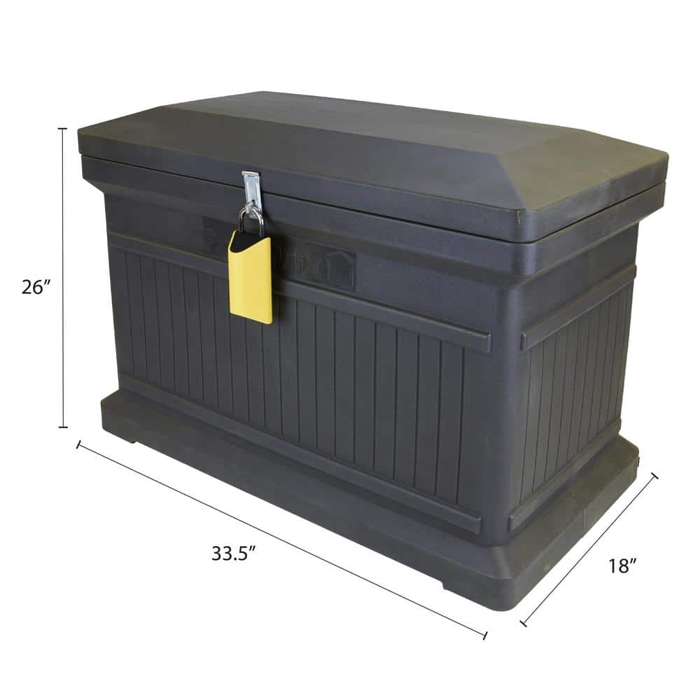 RTS Home Accents ParcelWirx Graphite Horizontal Lockable with Smart Lock Package Delivery Box