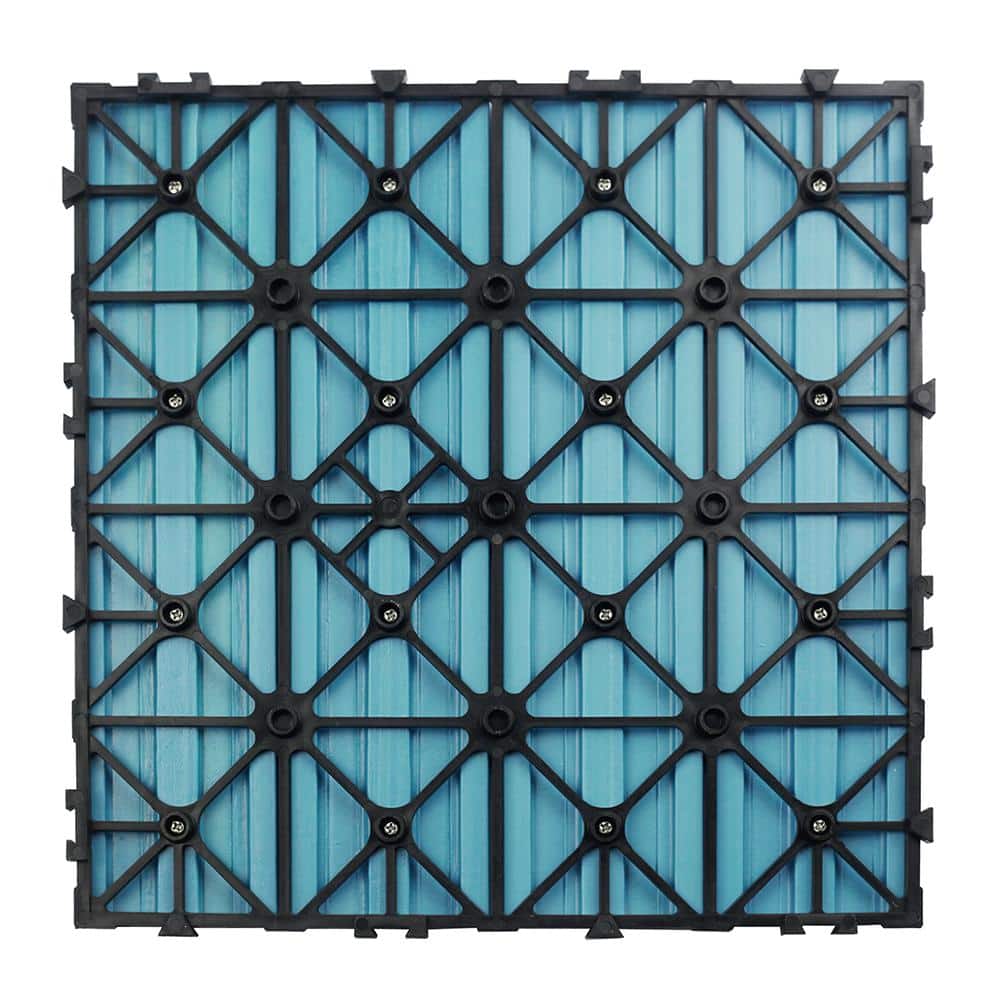 NewTechWood UltraShield Naturale 1 ft. x 1 ft. Quick Deck Outdoor Composite Deck Tile in Grecian Blue (10 sq. ft. Per Box)