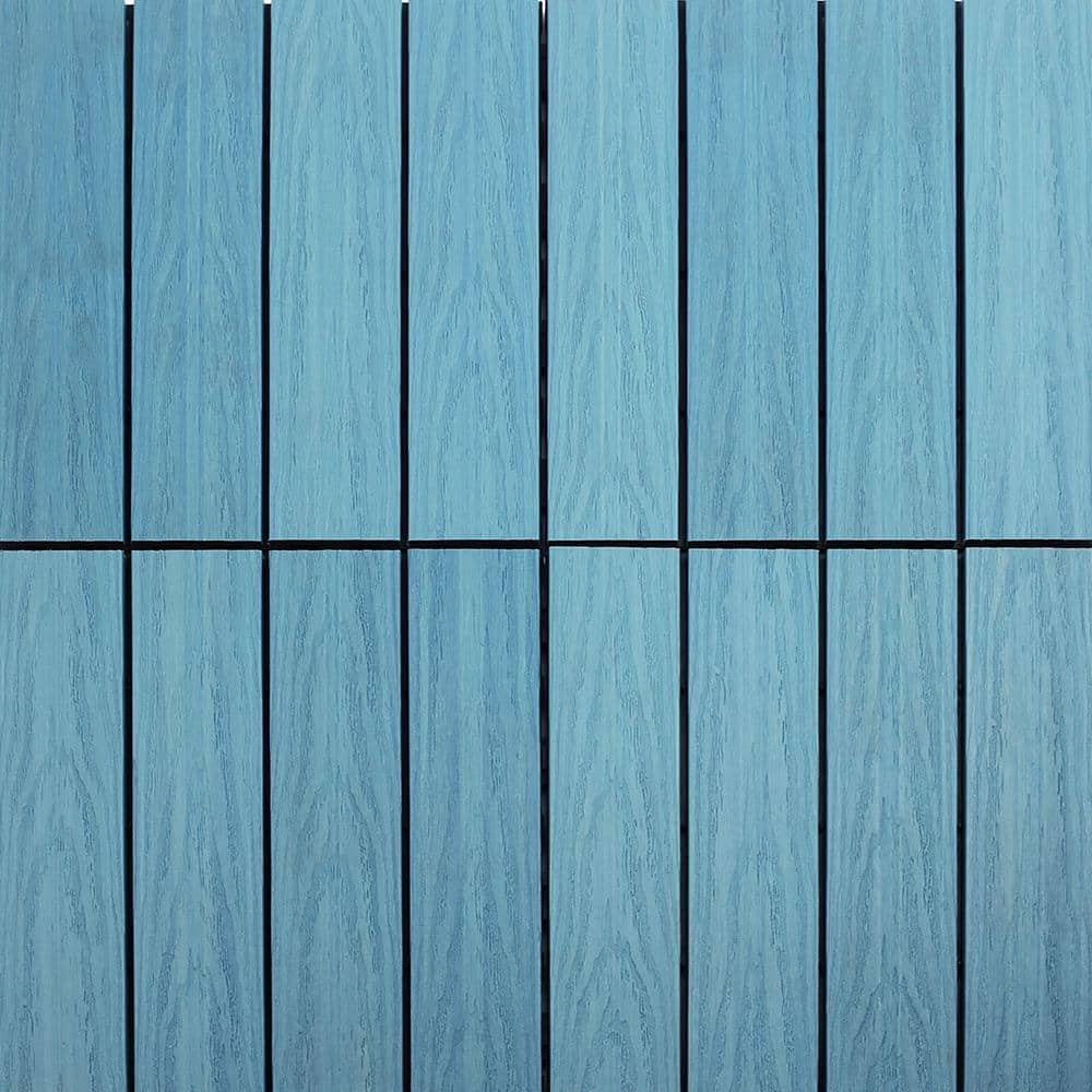 NewTechWood UltraShield Naturale 1 ft. x 1 ft. Quick Deck Outdoor Composite Deck Tile in Grecian Blue (10 sq. ft. Per Box)