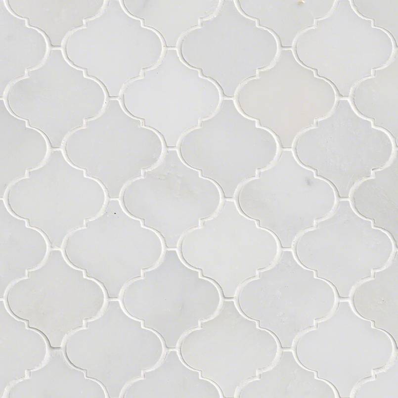 MSI Greecian White Arabesque 12 in. x 12 in. x 10 mm Polished Marble Mosaic Floor and Wall Tile (10 sq. ft./case)