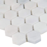 MSI Greecian White Mini Hexagon 11.61 in. x 11.81 in. x 10 mm Polished Marble Mesh-Mounted Mosaic Tile (0.95 sq. ft.)