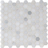 MSI Greecian White Mini Hexagon 11.61 in. x 11.81 in. x 10 mm Polished Marble Mesh-Mounted Mosaic Tile (0.95 sq. ft.)