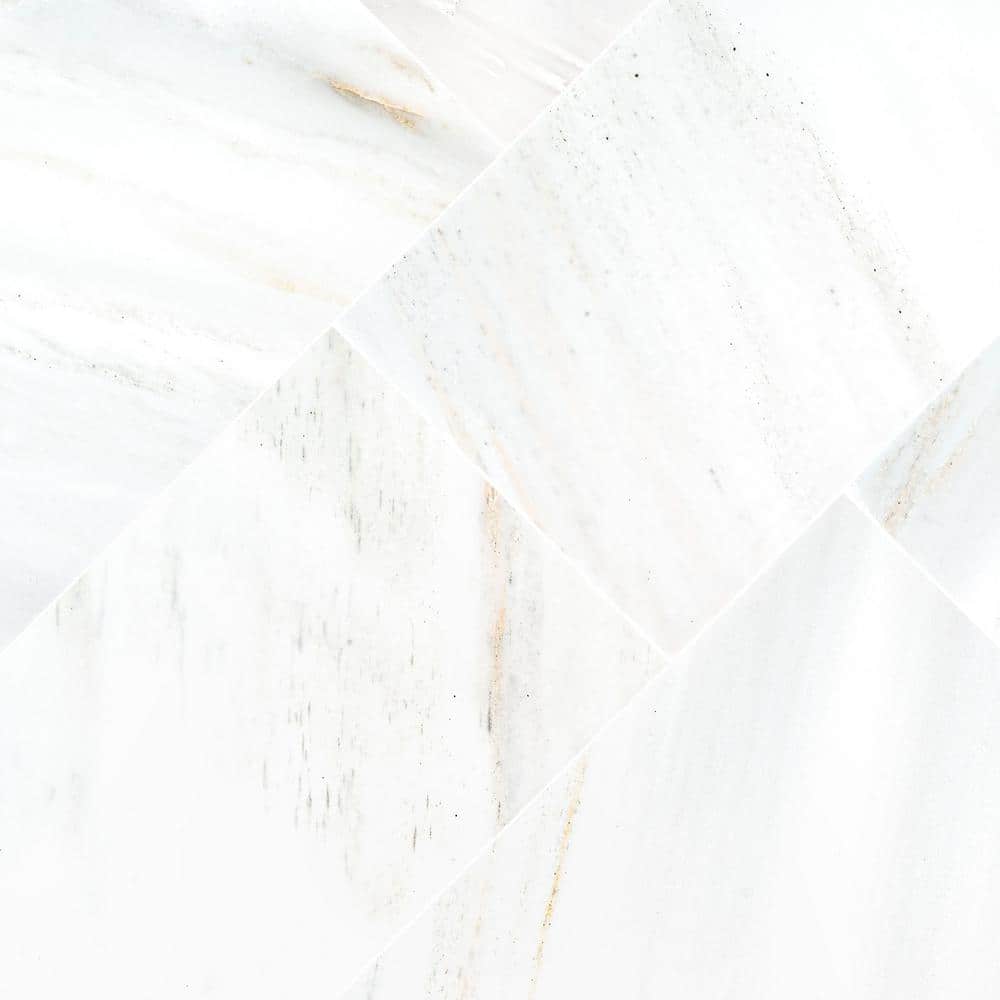 MSI Greecian White 12 in. x 24 in. Polished Marble Floor and Wall Tile, 10 sq. ft. per Case