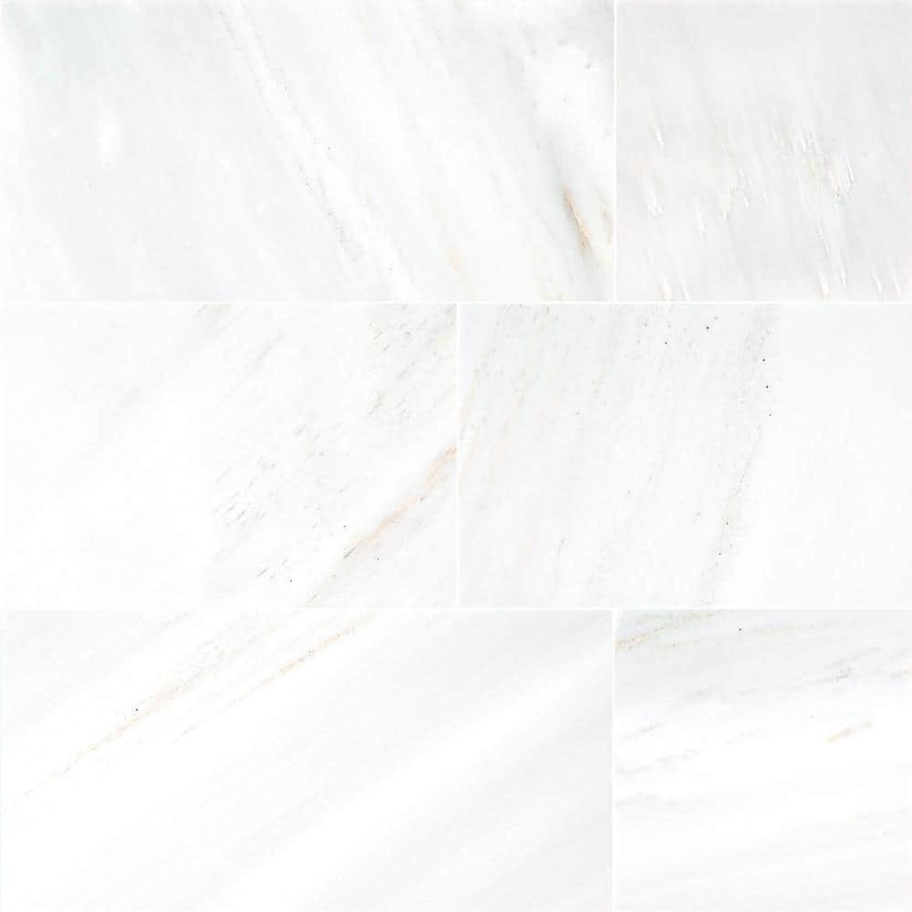 MSI Greecian White 12 in. x 24 in. Polished Marble Floor and Wall Tile, 10 sq. ft. per Case