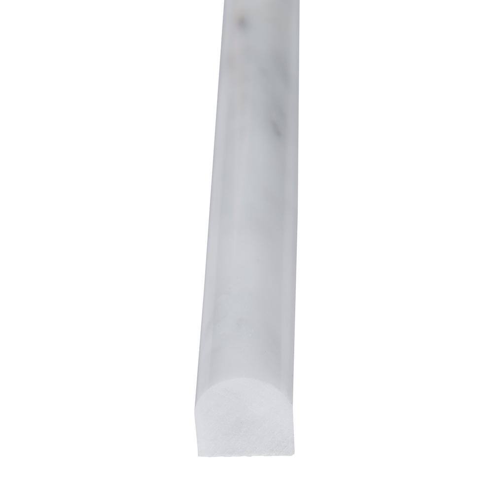 MSI Greecian White Pencil Molding 0.75 in. x 12 in. Polished Marble Wall Tile (1 lin. ft.)