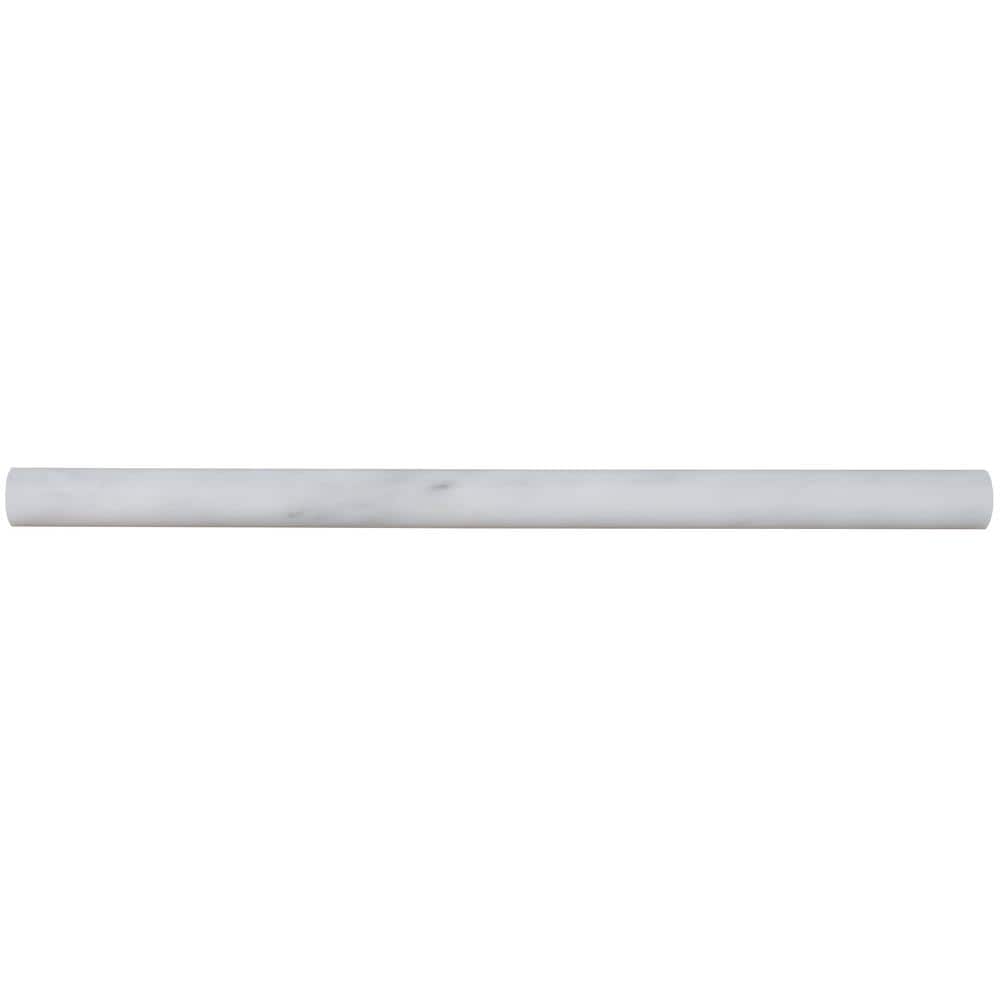 MSI Greecian White Pencil Molding 3/4 in. x 12 in. Polished Marble Wall Tile (1 lin. ft.)