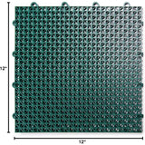 Afoxsos 12 ft. x 12 ft. Outdoor Modular Interlocking Multi-Use Plastic Deck Tile in Green (40 Per Pack)