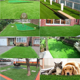 Agfabric 12 ft. x 6 ft. Green Artificial Grass Carpet 1.37 in. Mat for Outdoor Garden Landscape Balcony Dog Grass Rug