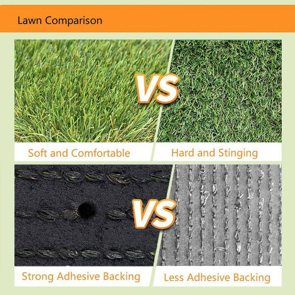 Agfabric 7 ft. x 13 ft. Green Artificial Grass Carpet 1.37 in. Mat for Outdoor Garden Landscape Balcony Dog Grass Rug
