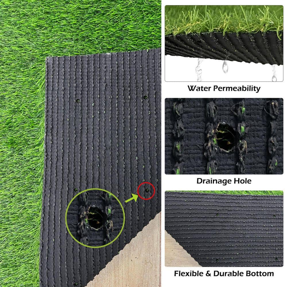 Agfabric 6 ft. x 10 ft. Green Artificial Grass Carpet 0.78 in. Mat for Outdoor Garden Landscape Balcony Dog Grass Rug