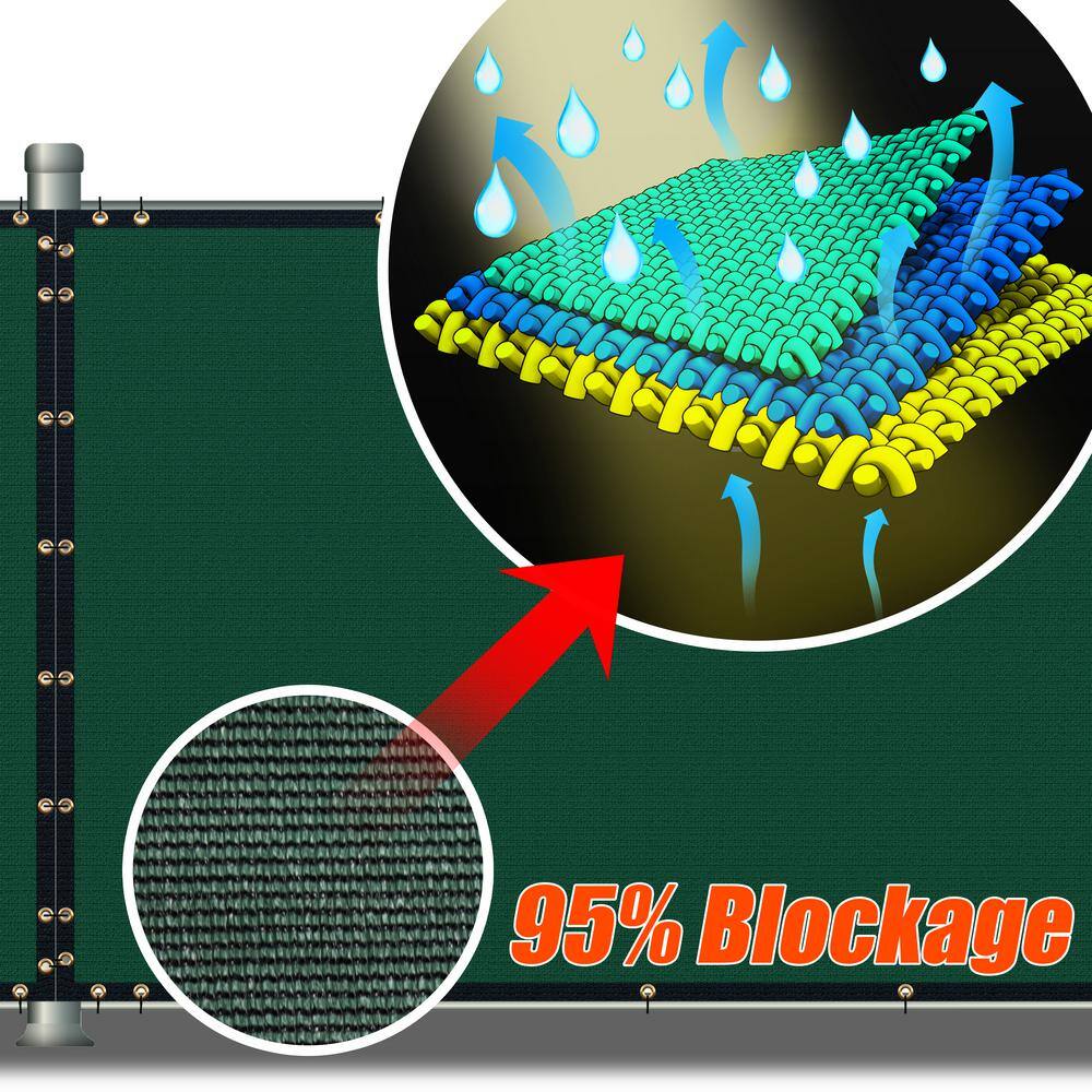 AMGO 4 ft. H x 25 ft. W Green Fence Outdoor Privacy Screen with Black Edge Bindings and Grommets
