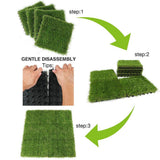 Angel Sar 1 ft. x 1 ft. Composite Green Artificial Grass Turf Interlocking Deck Tiles, Fake Grass Self-Draining Mat (9-Pieces)