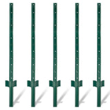 Angel Sar 3 ft. Light Duty Metal Fence Posts, Steel Fence U-Post for Wire Fence Corner Anchor Poultry Farm (5-Pack)