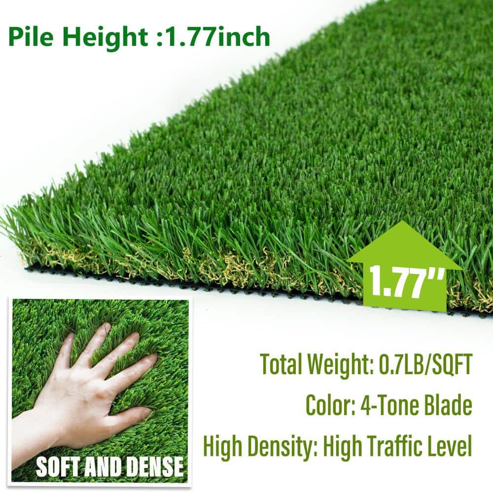 LITA Ultra Thick 1.77 in. Pile Height 8 ft. W x Cut To Length Green Artificial Grass Turf