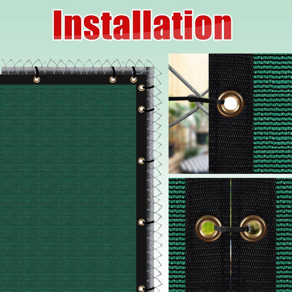 COLOURTREE 5 ft. x 150 ft. Green Privacy Fence Screen HDPE Mesh Windscreen with Reinforced Grommets for Garden Fence (Custom Size)