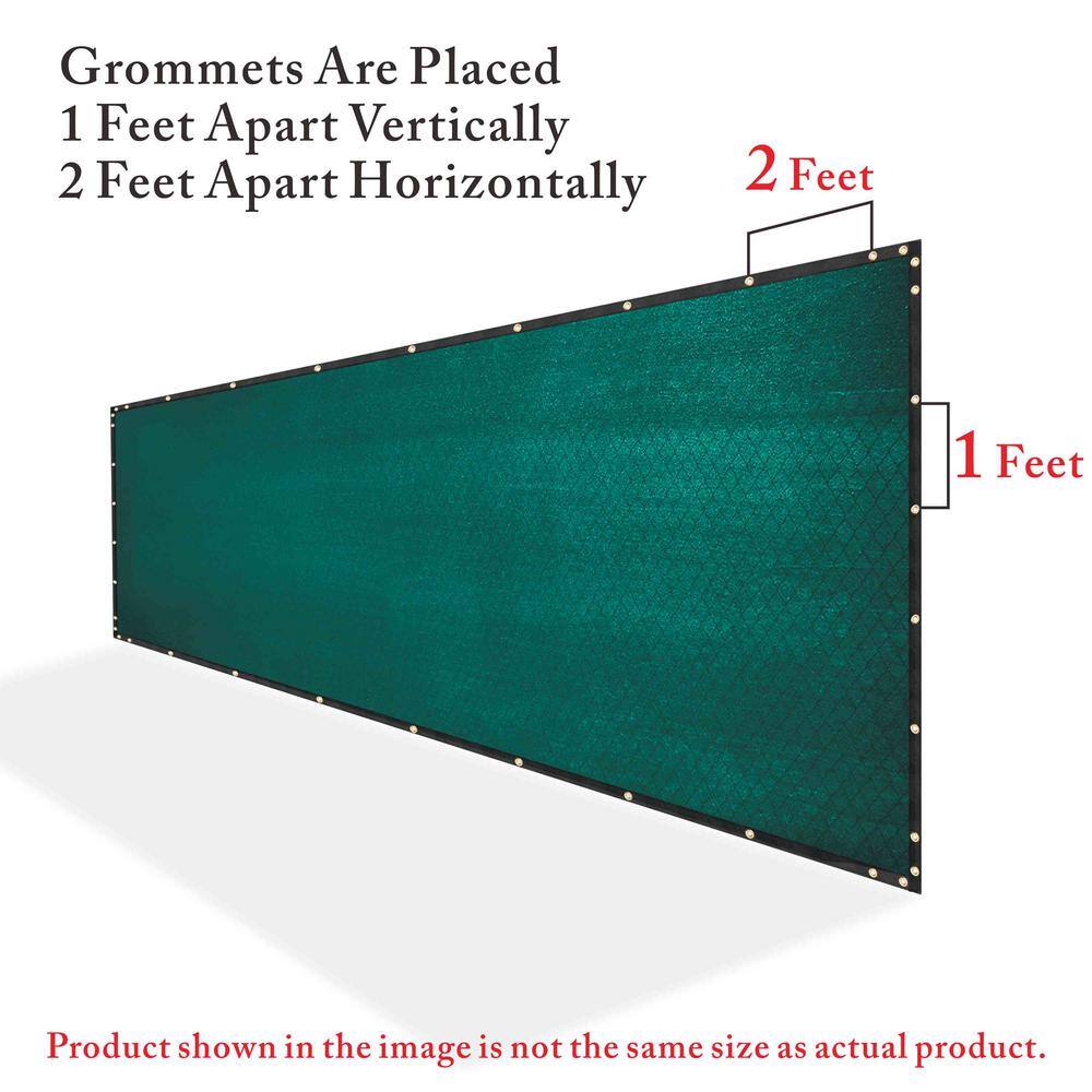 COLOURTREE 5 ft. x 200 ft. Green Privacy Fence Screen HDPE Mesh Windscreen with Reinforced Grommets for Garden Fence (Custom Size)