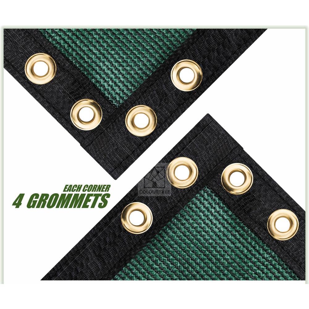 COLOURTREE 8 ft. x 41 ft. Green Privacy Fence Screen HDPE Mesh Windscreen with Reinforced Grommets for Garden Fence (Custom Size)